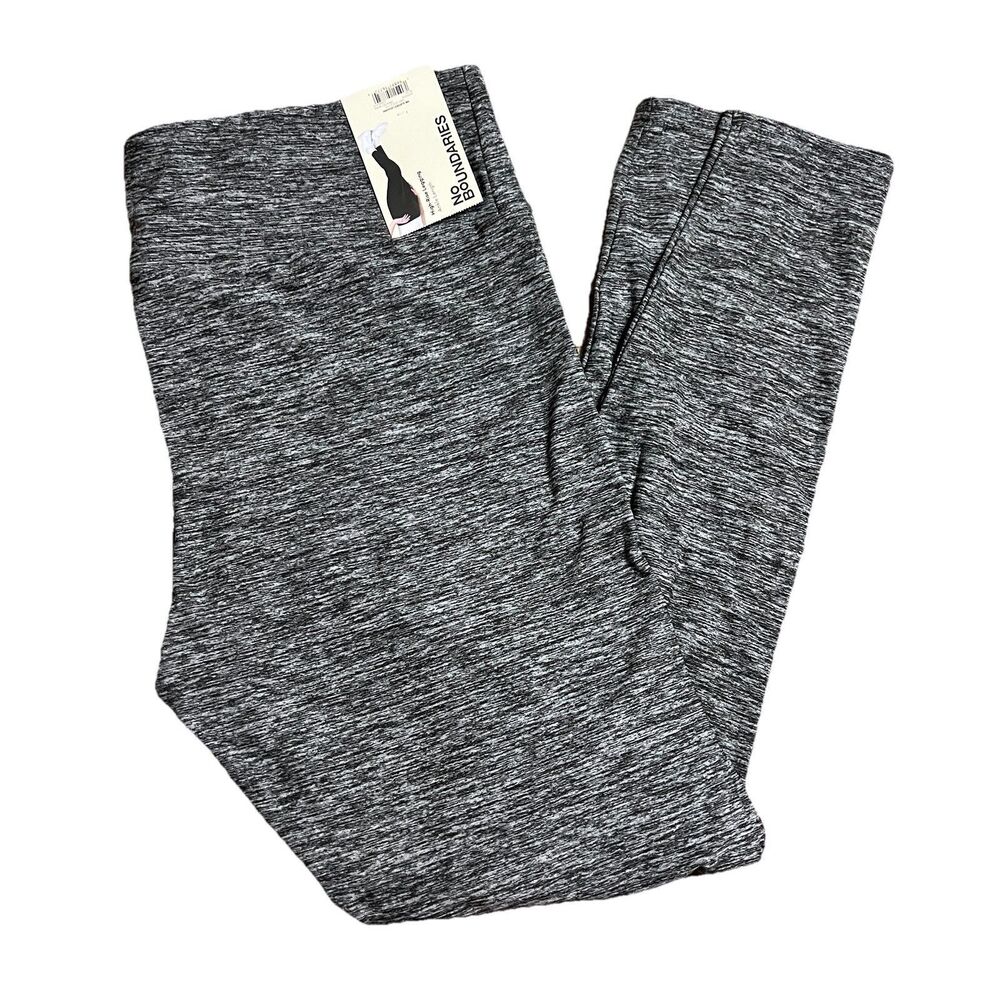 No Boundaries Junior's Sueded Ankle Solid Leggings Gray Grey Space Dye XXL/1X